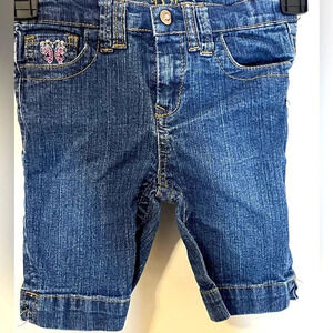 RVT Girls Jean Capris With Sequin and embroidery Butterflies design size 5
